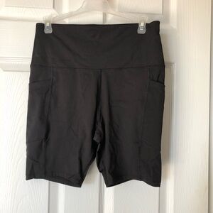 Athletex black bike shorts with pockets